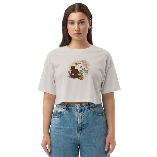 Loose drop shoulder crop top