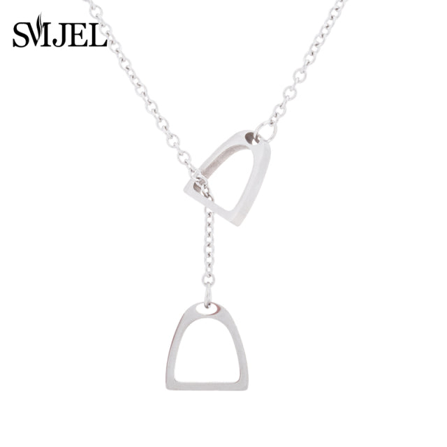 SMJEL Animal Horse Pendant Necklace Women Men Jewelry Cute Horse Shoe Hoof Necklaces Choker Collier Wholesale