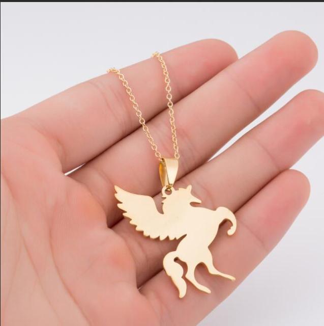 SMJEL Animal Horse Pendant Necklace Women Men Jewelry Cute Horse Shoe Hoof Necklaces Choker Collier Wholesale