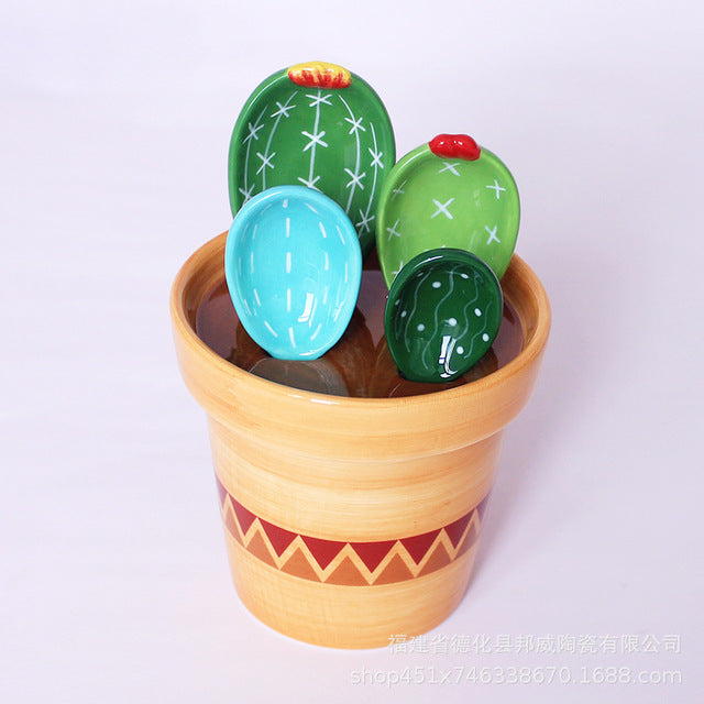 Ceramic Cactus Measuring Spoons